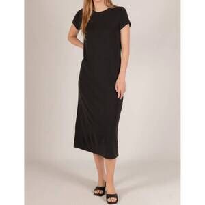 NEW BEFORE YOU COLLECTION knit short sleeve midi dress in black